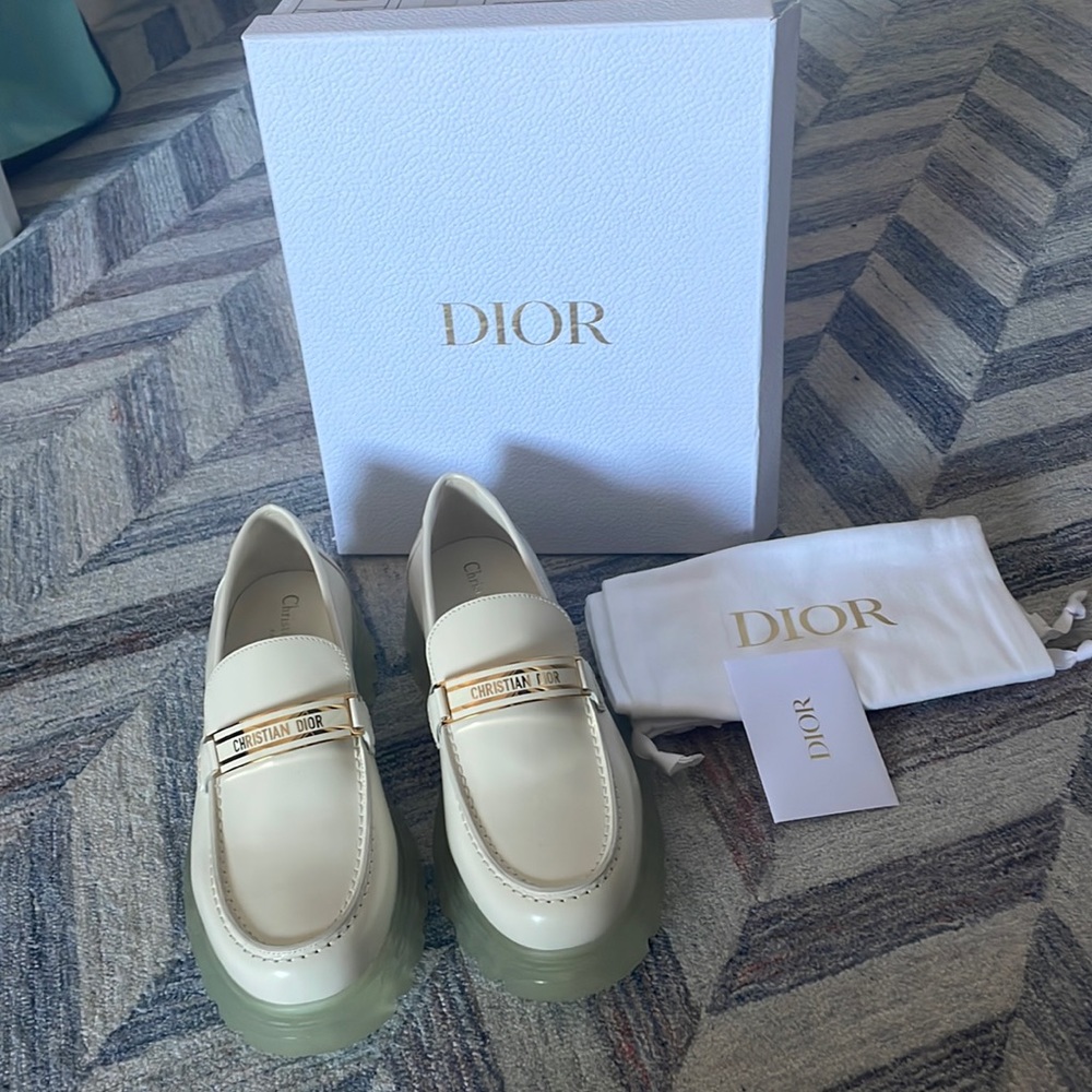 ior Women Code Loafer  off White Brushed Calfskin